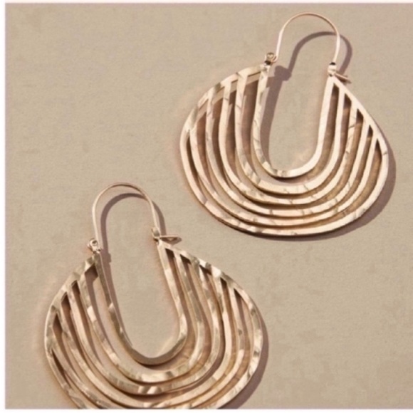 Anthropologie Jewelry - New! Anthropologie Gold Hoop Earrings (1052) NWOT